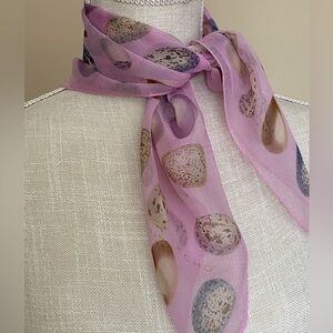 Echo Silk Semi Sheer Limited Edition Lavender & Pastel Speckled Bird Eggs Scarf